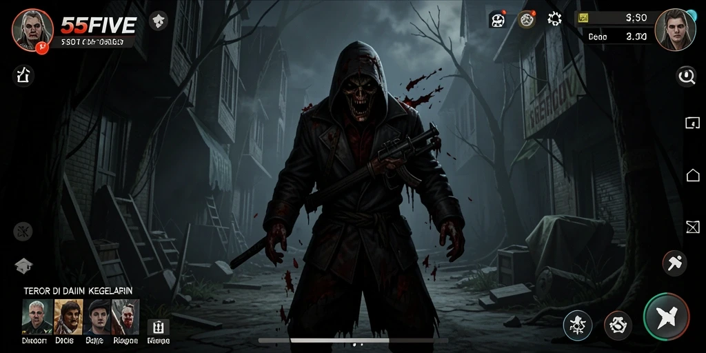 Gameplay menegangkan dalam suasana Horror yang gelap.