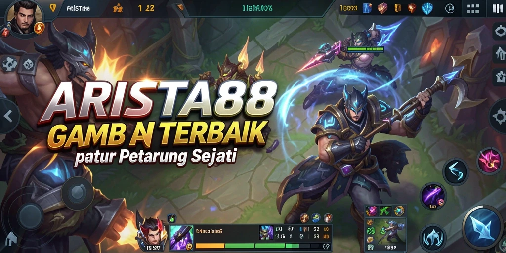 Tangkapan layar utama ARISTA88 menampilkan aksi seru dalam permainan MOBA.