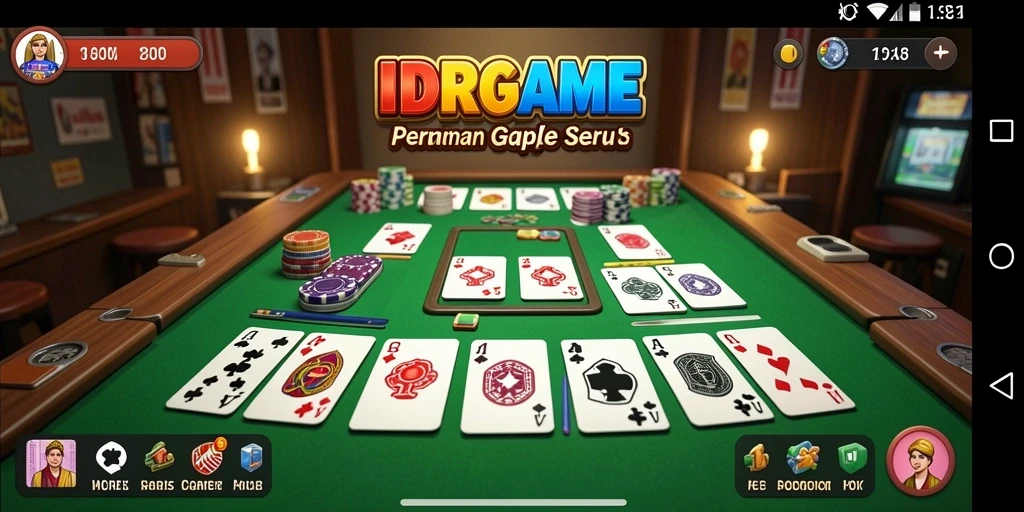 Tampilan gameplay seru dalam game Gaple IDRGAME.