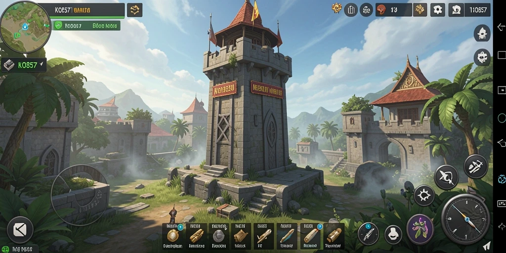 Gameplay seru di KO857 dengan menara pertahanan yang strategis.