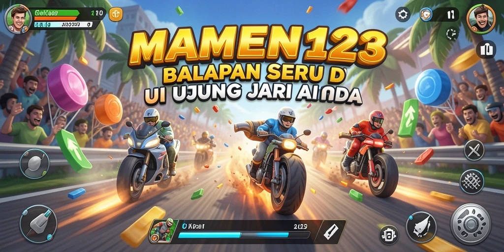 Tampilan gameplay balapan seru di MAMEN123