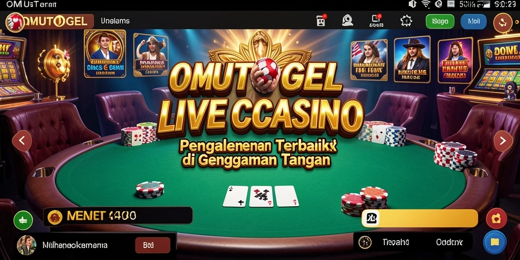 Tampilan menarik dari permainan Live Casino OMUTOGEL di layar smartphone.