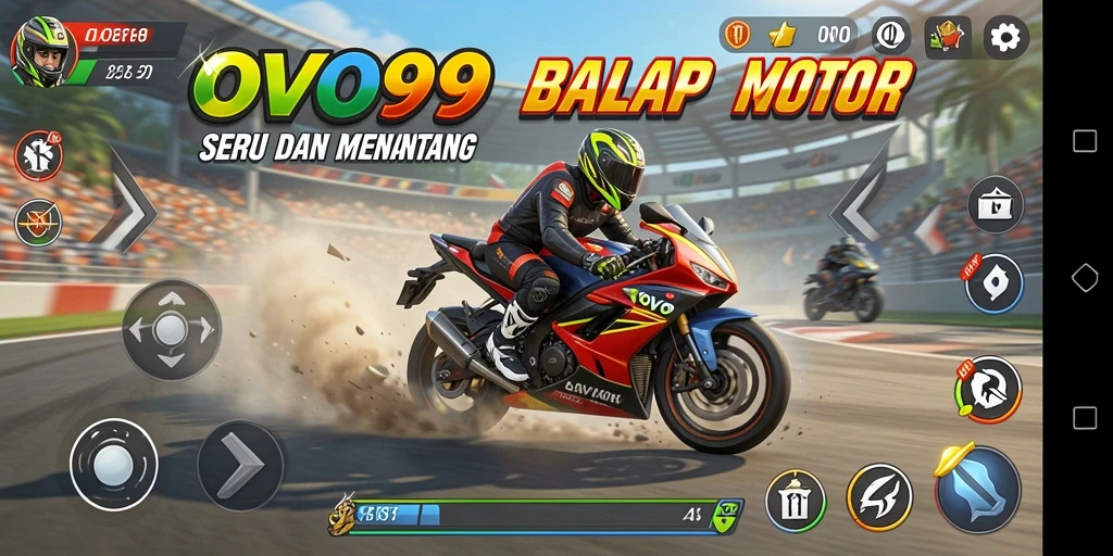 Gameplay OVO99 yang menawan saat balapan motor.