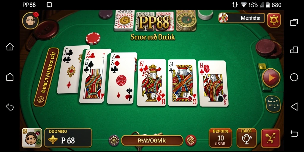 Layar utama PP88 dengan tampilan gameplay Domino yang seru.
